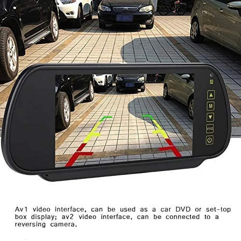 Bileeko 7 Inch Digital LCD Car Monitor Sizecreen for Parking Backup Camera with Bracket, Vehicle Rear View External Car Rearview Mirror, Car DVD Display