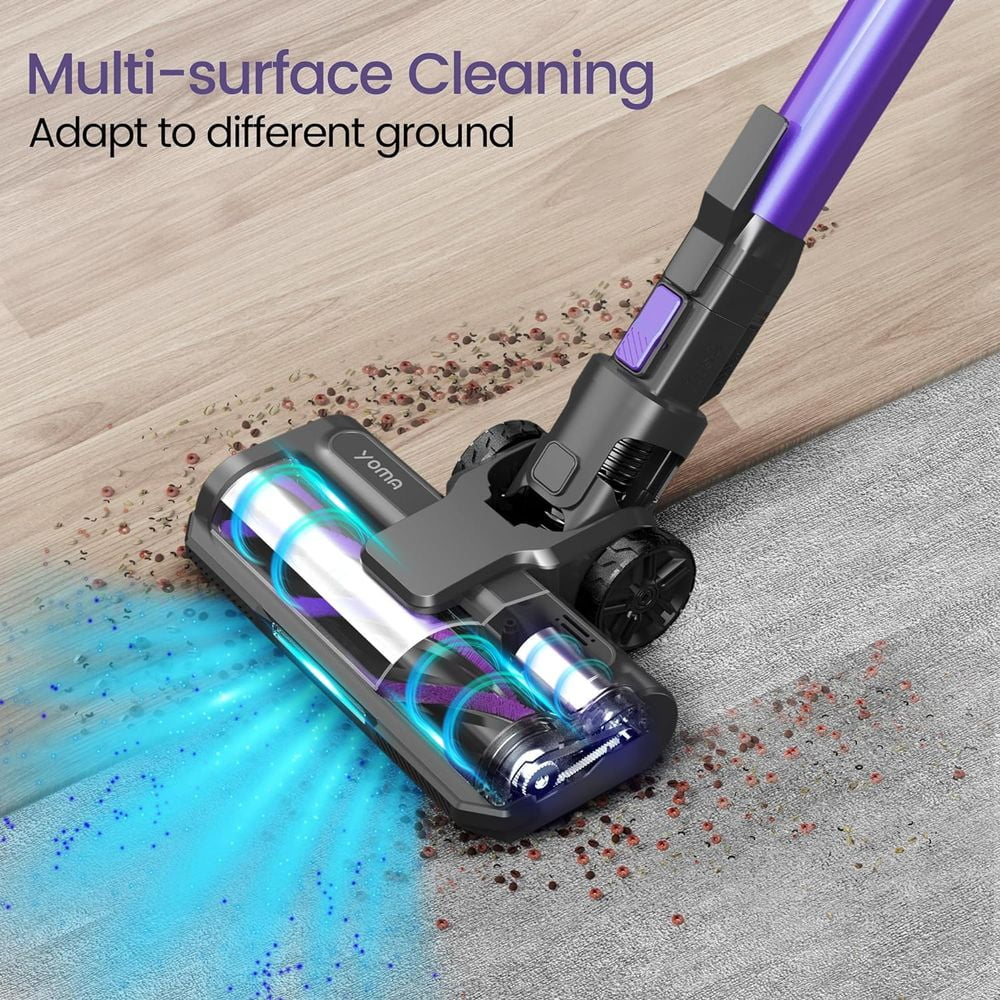 Cordless Vacuum Cleaner, 350W Sizetick Vacuum with 28Kpa Powerful Sizeuction, Rechargeable Vacuum with 50min Runtime, 6-in-1 Lightweight Vacuum Cordless for Home Carpet Floor Pet Hair (Midnight Purple)