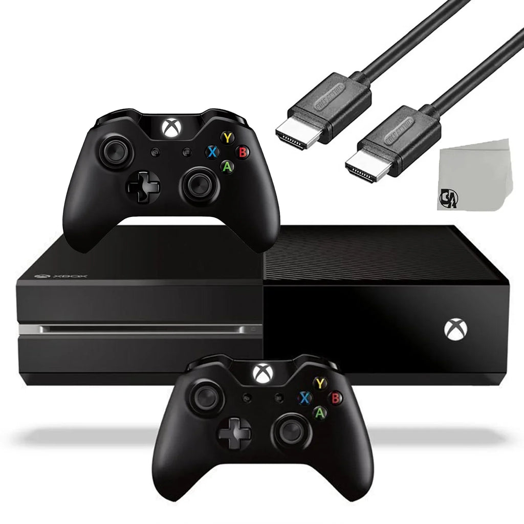 Microsoft Xbox One Original 500GB Gaming Console Black HDMI Cable 2 Controller BOLT AXTION Bundle Used