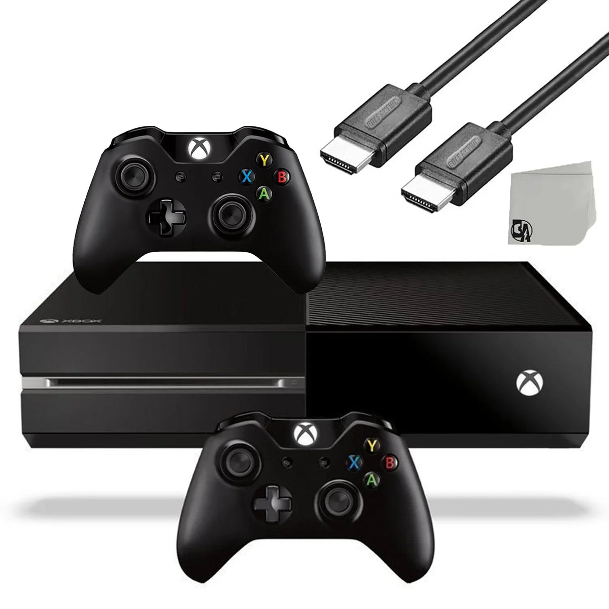 Microsoft Xbox One Original 500GB Gaming Console Black HDMI Cable 2 Controller BOLT AXTION Bundle Used