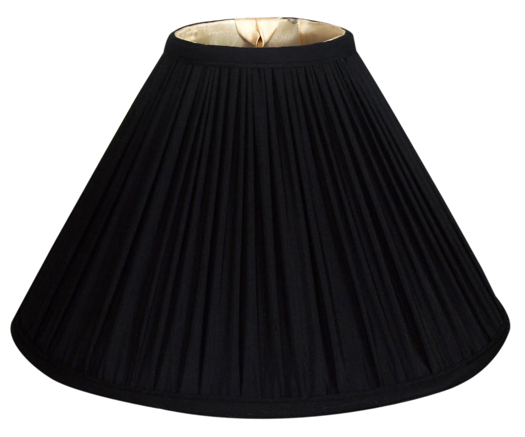 Royal Designs 12" Coolie Empire Gather Pleat Lamp Sizehade Black