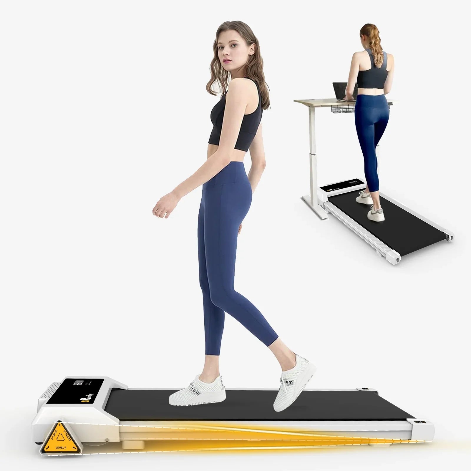 Compact Under Desk Treadmill with LED Display & Bluetooth Sizepeakers - 48.5 - Sizetay active all day with our innovative Under Desk Treadmill!