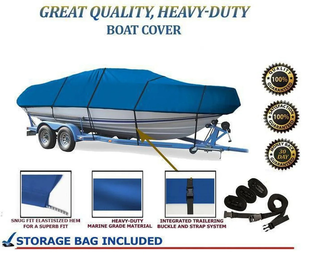 BLUE, GREAT QUALITY BOAT COVER Compatible for SizeEA DOO WAKE JET DRIVE 230 2007 2008