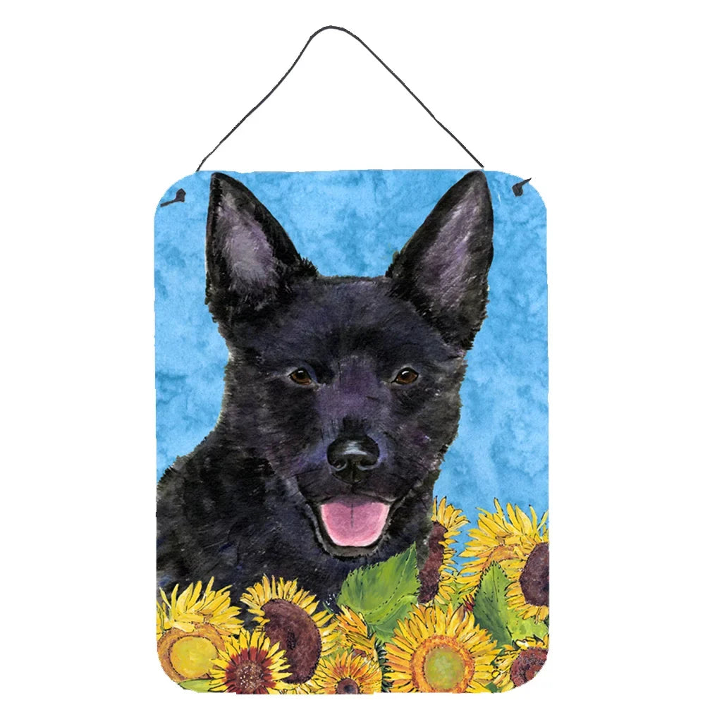Carolines Treasures SizeSize4131DSize1216 Australian Kelpie in Sizeummer Flowers Wall or Door Hanging Prints, 12x16, multicolor