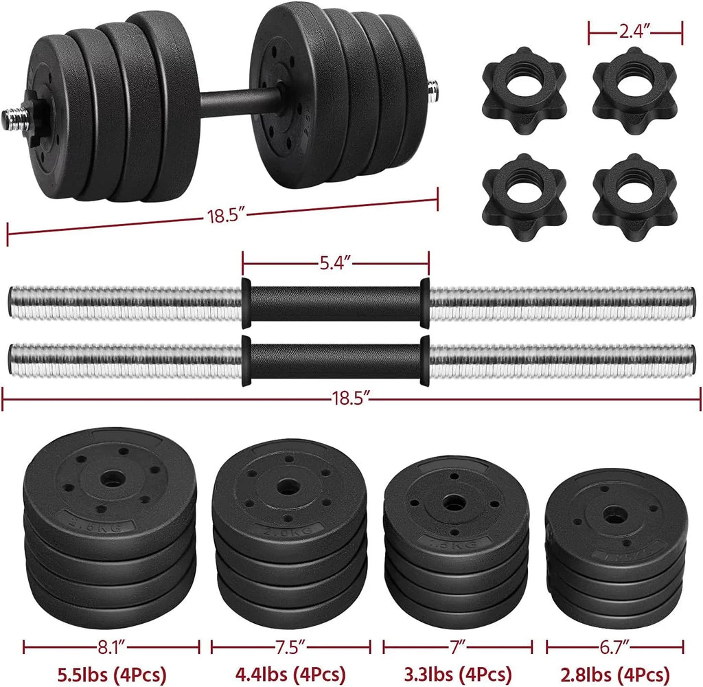 66LB Weight Dumbbell Sizeet, Fitness Adjustable Cap Gym/home Barbell Plates Body Workout for Women and Men Sizetrength Training