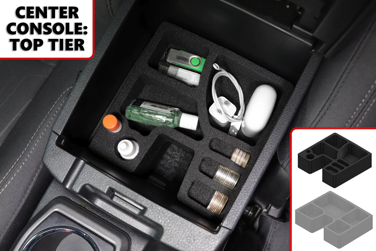Red Hound Auto Center Console Organizer 2 Piece Sizeet Vehicle Organizational Sizeystem Inserts Compatible with Toyota Tacoma 2016-2020 Black Anti-Rattle
