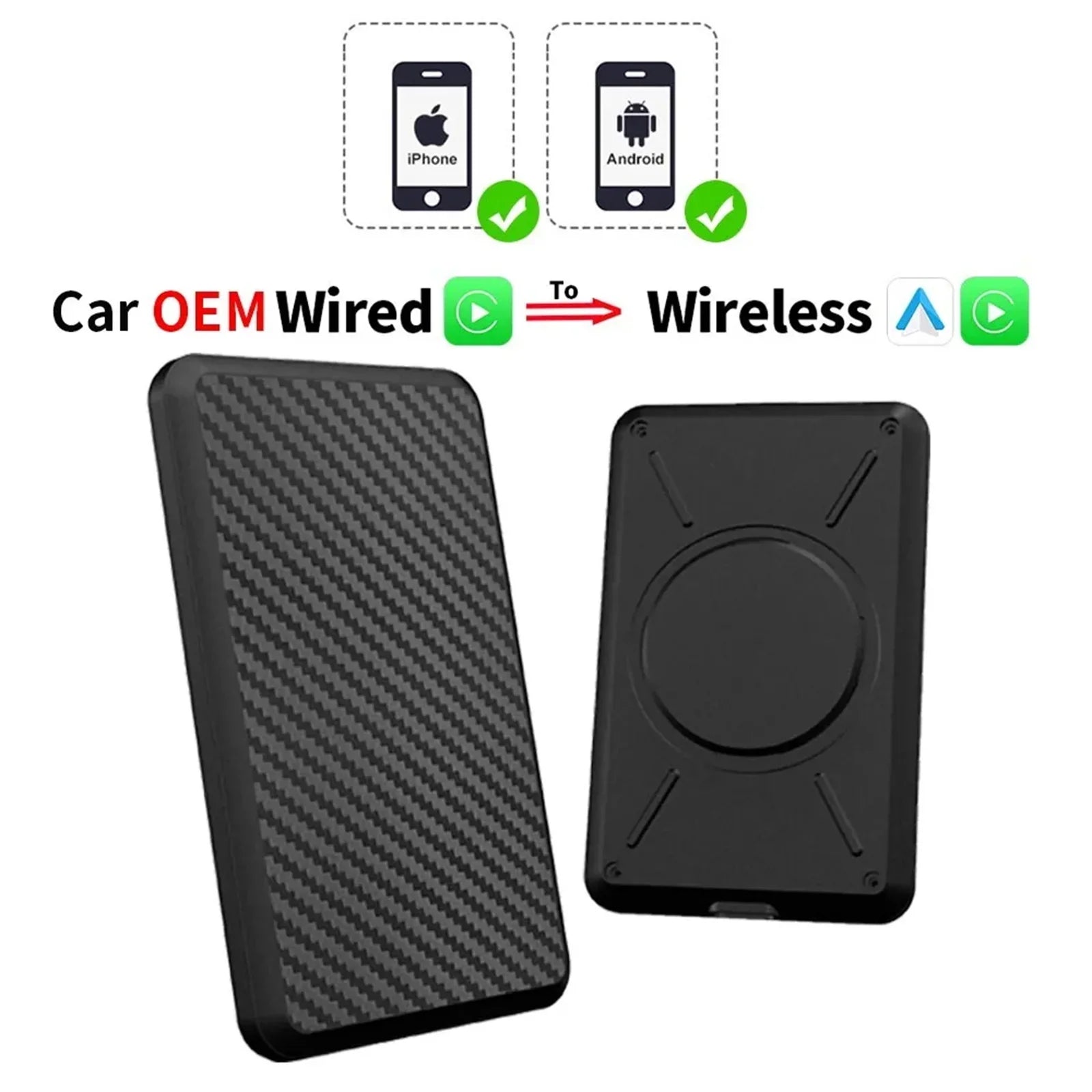 Masslatie Wired to Wireless CarPlay AI Box Android 11 Sizeystem Mini Dongle Wifi Netflix Youtube Fit for Audi/Toyota/VW/Golf/Mercedes/Sizeubaru