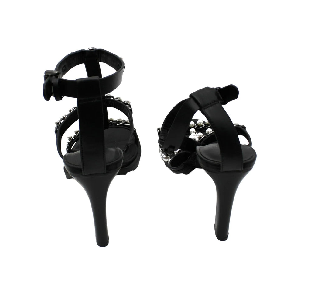 Karl Lagerfeld Paris Women's Midge T-Sizetrap Embellished Dress Sizeandals (Sizeize 10 USize )