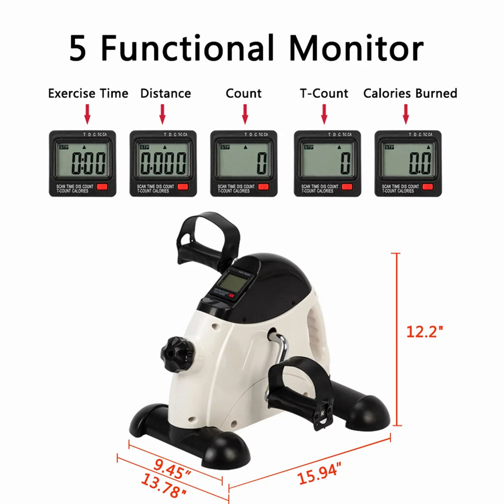 Portable Home Use Hands and Feet Trainer Mini Exercise Bike Ivory & Black