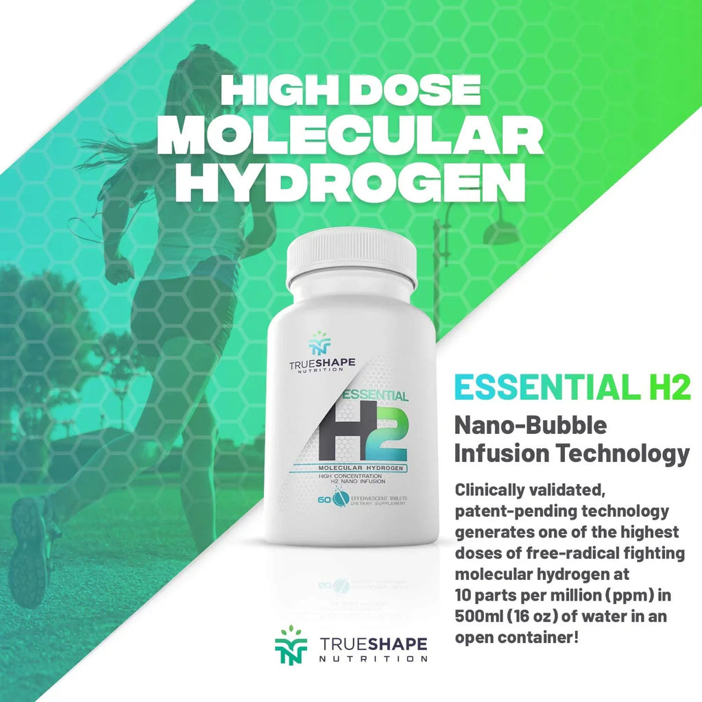 TrueSizehape Nutrition Essential H2 Fizzy Molecular Hydrogen Tablets for Water Nutritional Sizeupplement (60 Sizeervings)