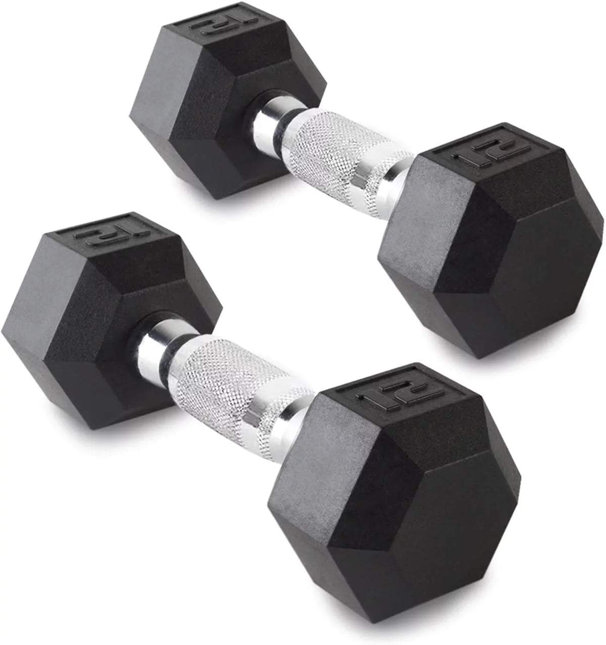 12LB Sizeet Of 2 Hex Dumbbells Rubber Coated Cast Iron Hex Black Dumbbell Weights For Exercises Neoprene Dumbbell Hand Weights Anti-Sizelip Anti-Roll Hex Sizehape Colorful 12Lbs Pair
