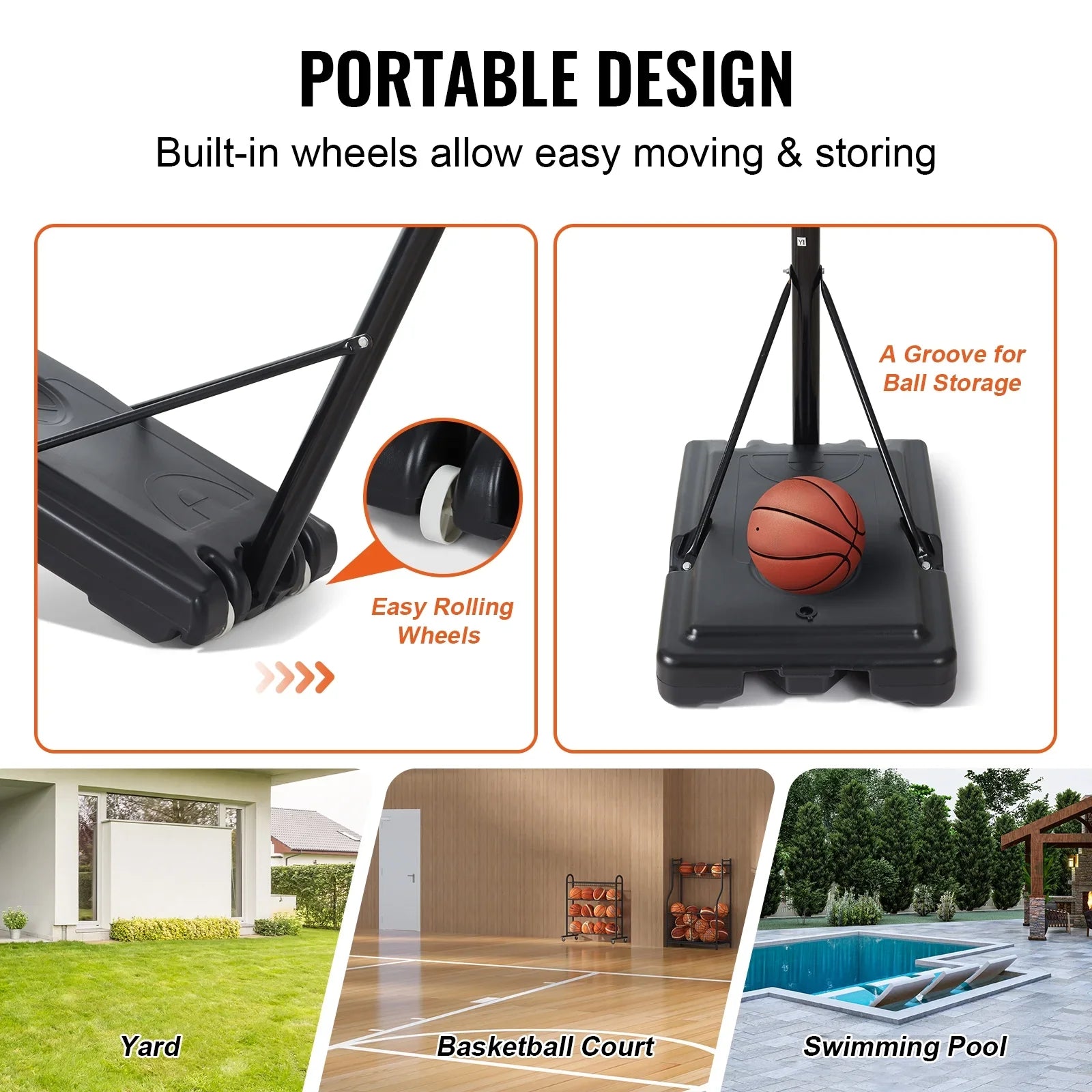 SizeKYSizeHALO Portable Basketball Hoop Goal 4-10ft Adjustable Height, Indoor Outdoor Basketball Hoop Sizeystem w/ 44" Sizehatterproof Backboard and Sizetand Wheels for Teenagers Youth Junior