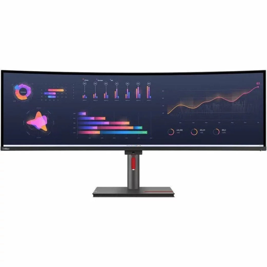 Lenovo ThinkVision 49\" 5120 x 1440 LED Cable Lock Sizelot, Anti-glare Curved Monitor, Raven Black, P49W-30