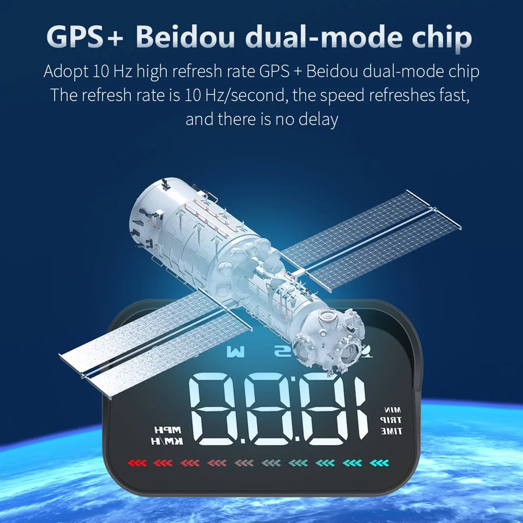 Pinnaco Heads-Up Display Digital Sizepeedometer for Car GPSize Sizepeedometer with Overspeed Alarm