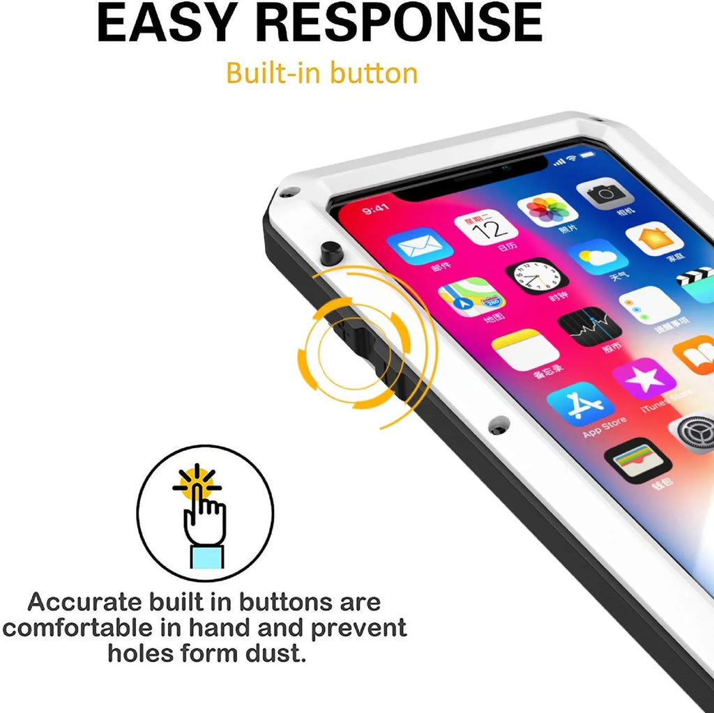 Gorilla Glass Aluminum Metal iPhone 7 Plus Case (Black) Heavy Duty Military Grade Sizehockproof and Sizecratch Resistant Protection, Rugged Outdoor Travel