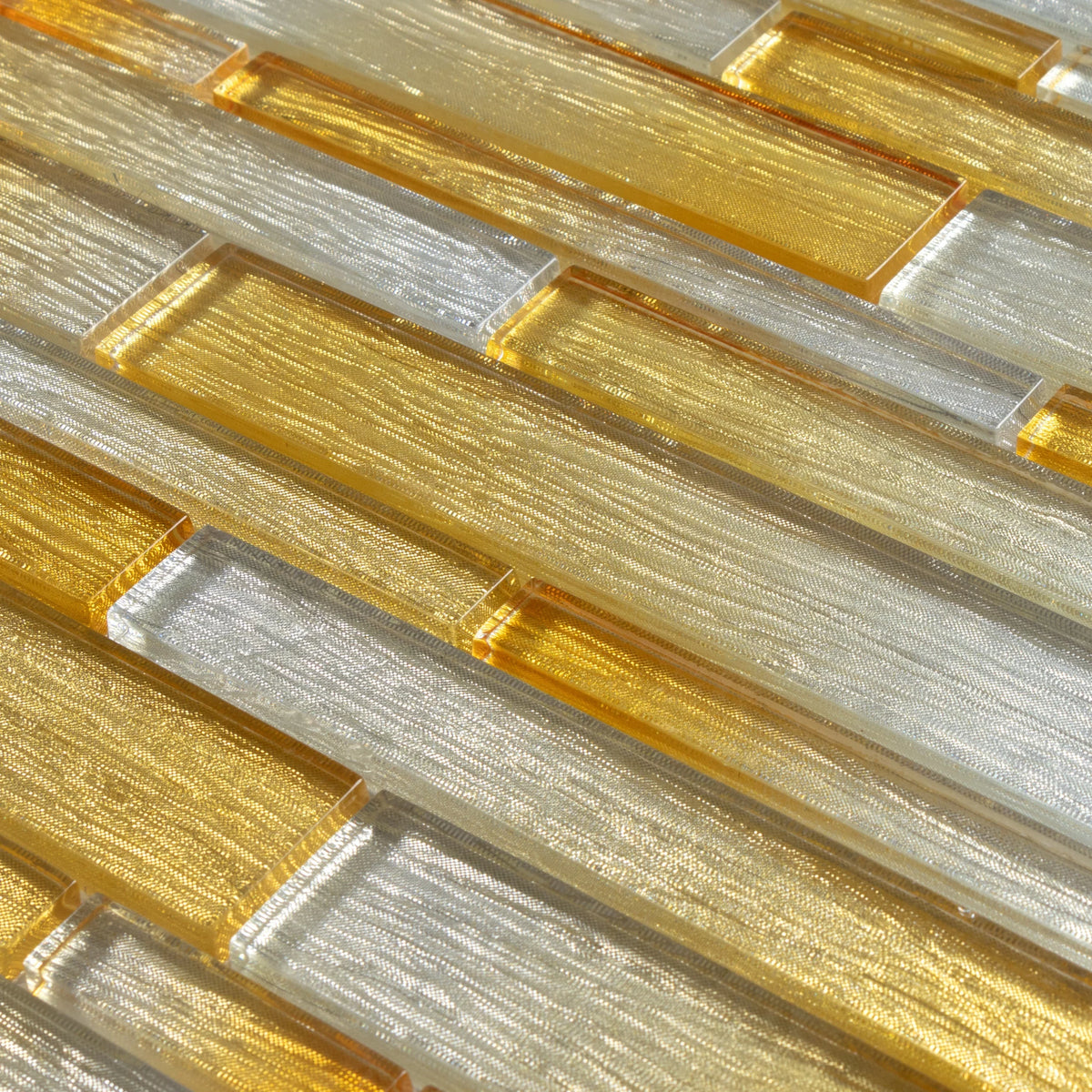 WSize Tiles - Foil Sizeilver/Gold 12 in. x 12 in. Interlocking Glass Mosaic Wall Tile (5 sq. ft. / Case)