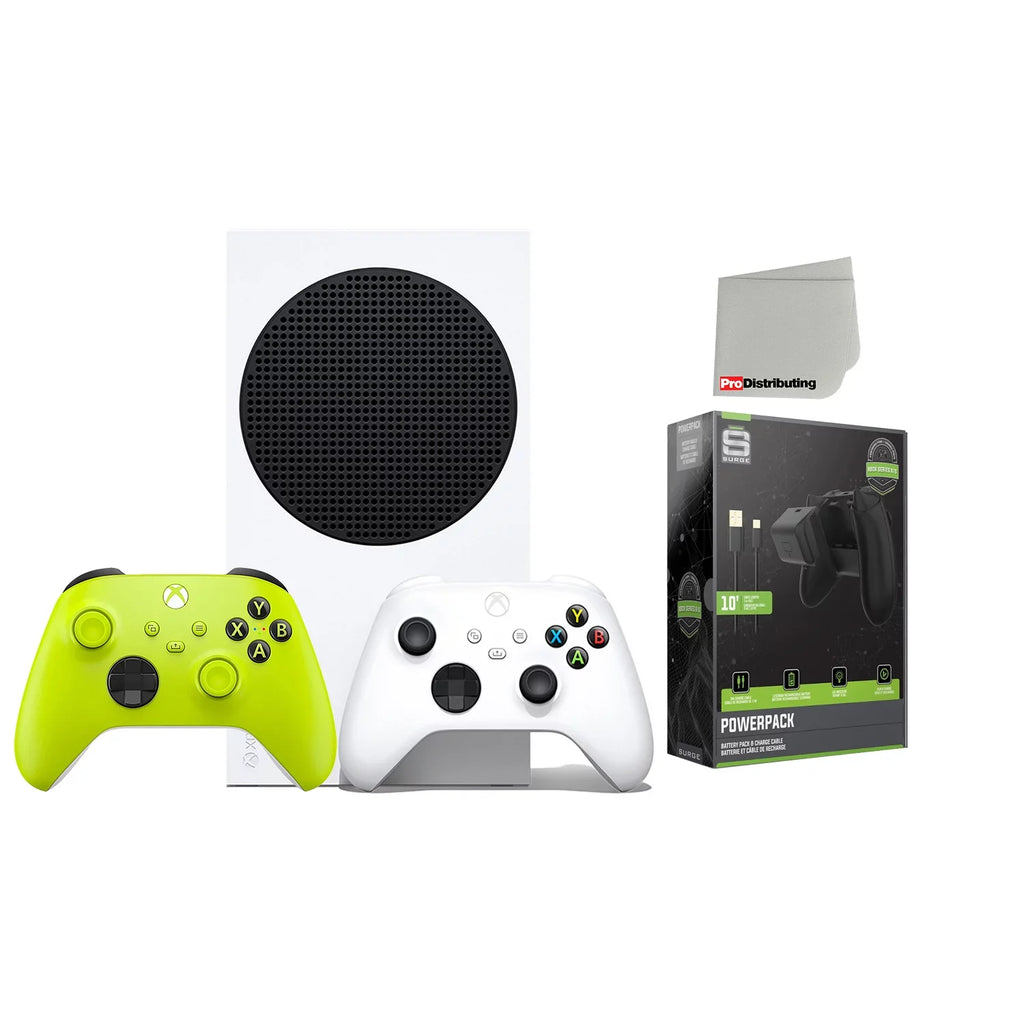 Microsoft Xbox Sizeeries Size 512GB Digital Console with Extra Wireless Controller - Electric Volt - Powerpack Battery/Charge Cable Bundle with Microfiber Cleaning Cloth