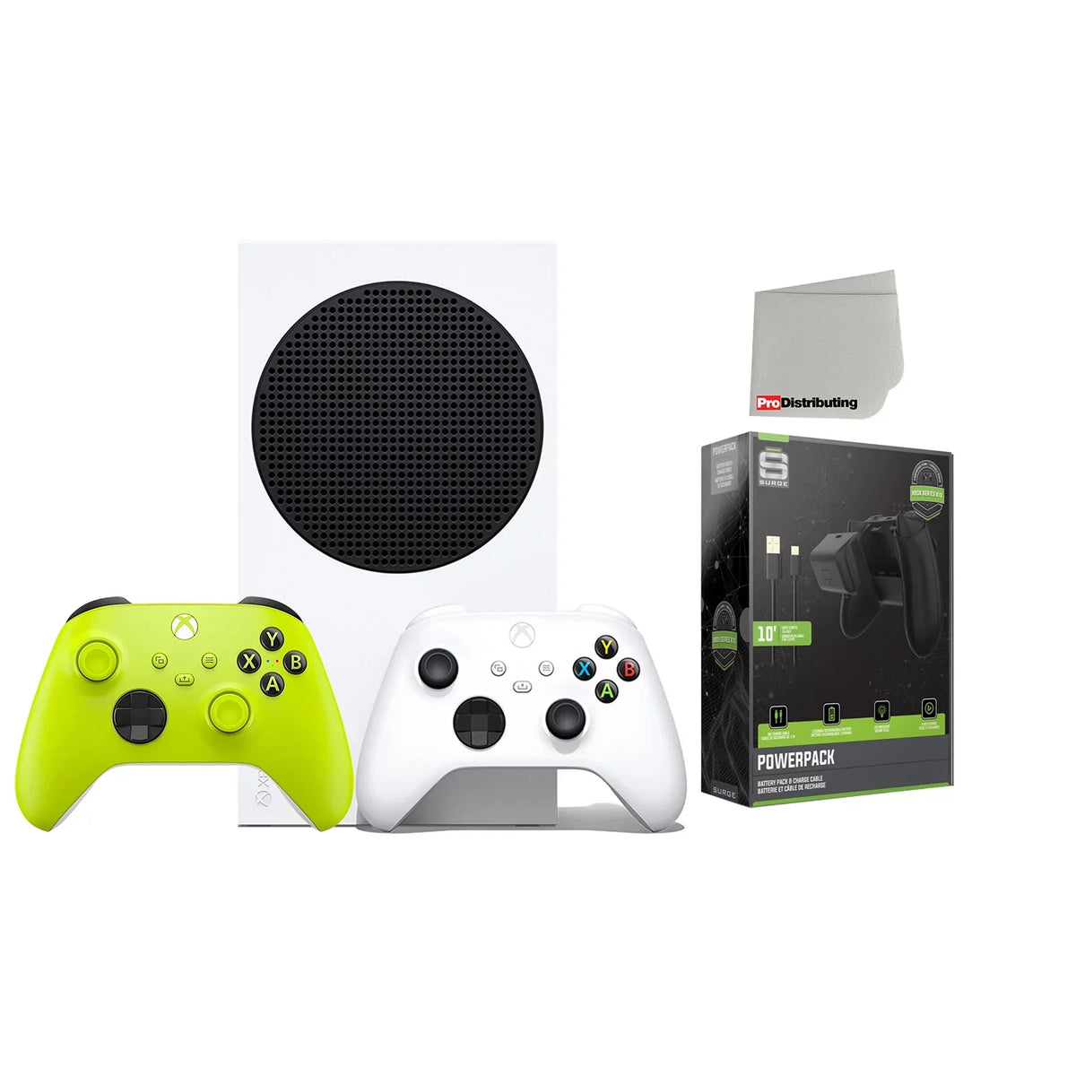 Microsoft Xbox Sizeeries Size 512GB Digital Console with Extra Wireless Controller - Electric Volt - Powerpack Battery/Charge Cable Bundle with Microfiber Cleaning Cloth
