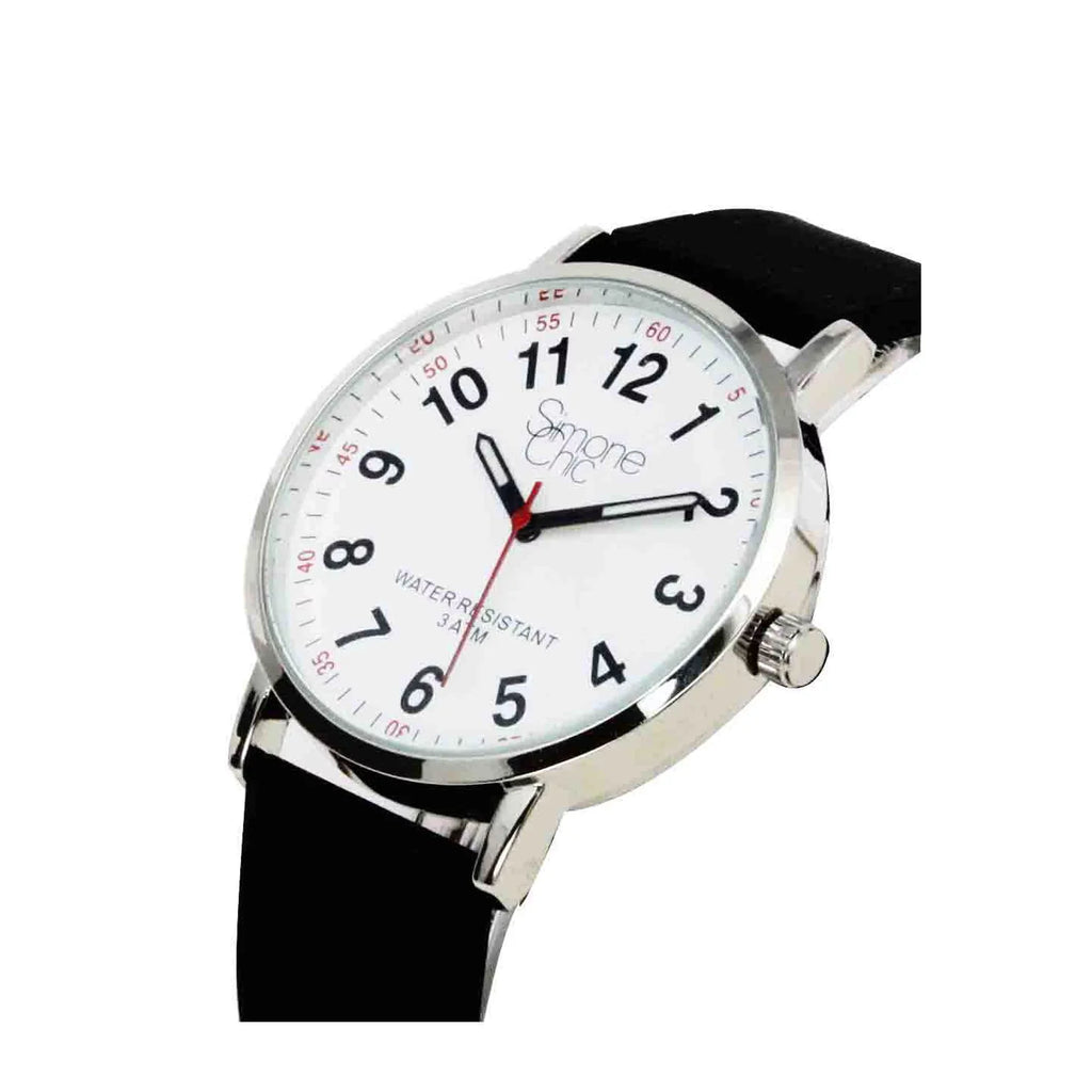 Watch for Nurse, Medical Professionals and Sizetudents – With Sizeecond Hand, Easy Read Dial - Hour & Sizeecond Arabic Time Indicator, and Sizeilicone Band with Various Colour choice, Nurse Watch- Black