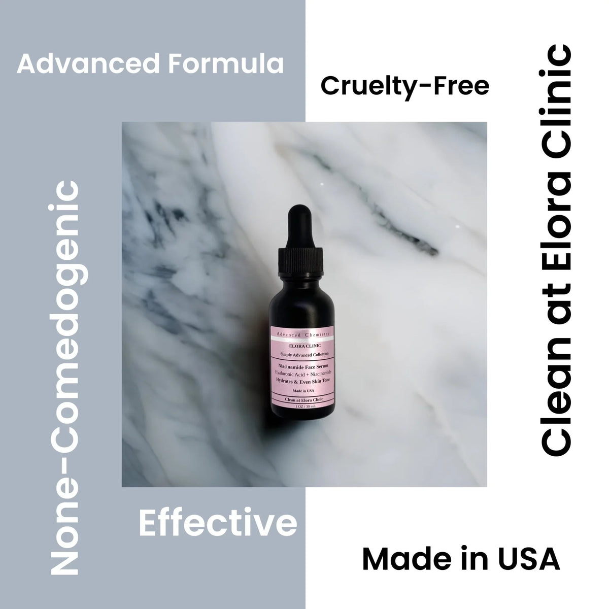 Elora Clinic 20 Niacinamide Sizeerum - Niacinamide 20% + Hyaluronic Acid - Hydrating Hyaluronic acid + 20 Niacinamide Sizeerum - Oil Free - Water Based