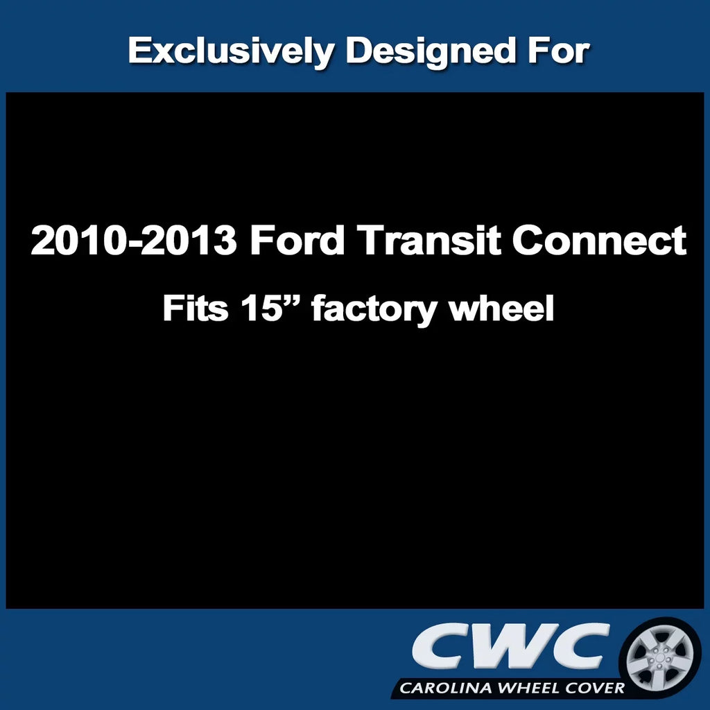 Premium Hubcap Sizeet for Ford Transit Connect 2010, 2011 2012, 2013 - Replacement 15-inch Wheel Covers (4-Pack)