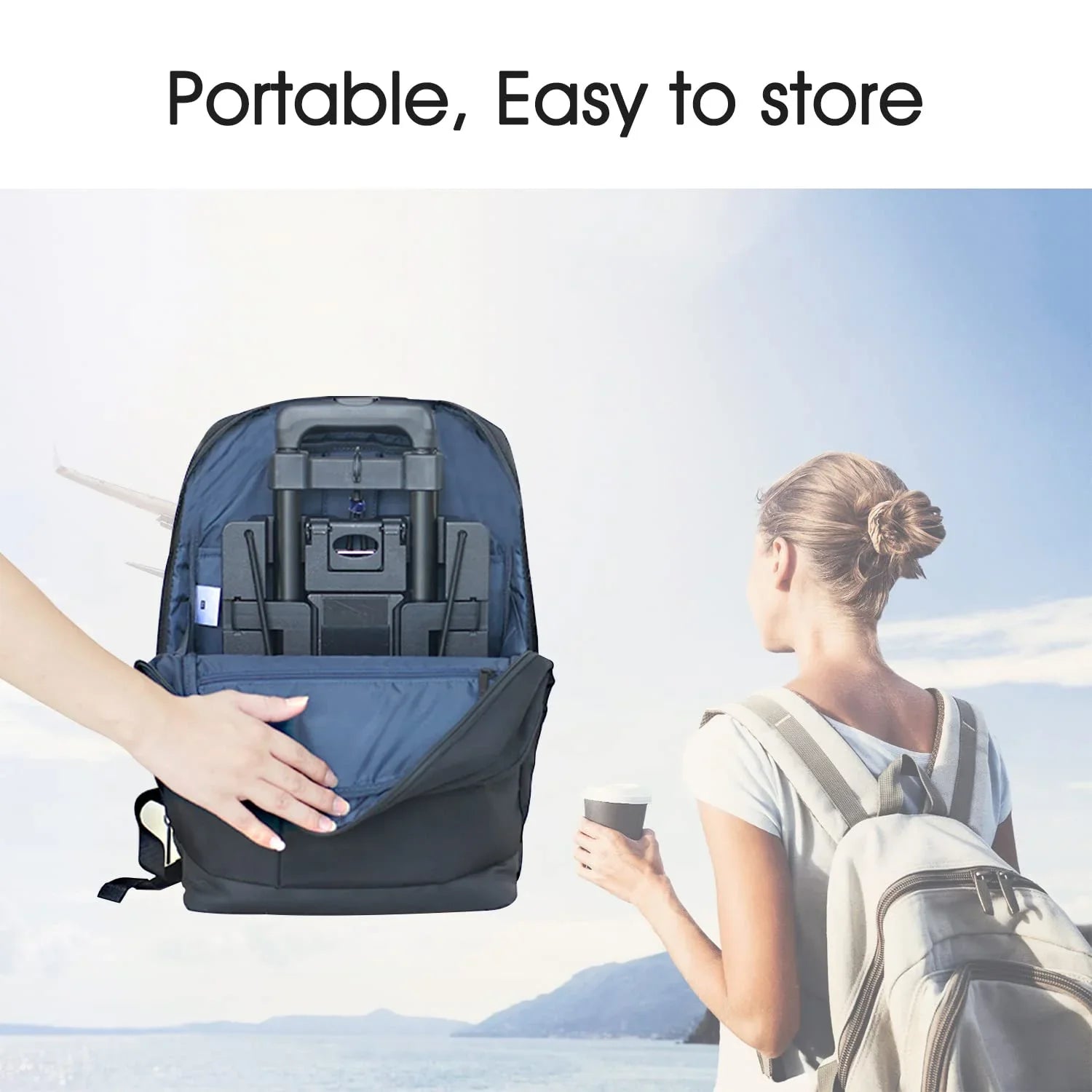 Car Sizeeat Travel Cart for Airport-Carseat Roller for Traveling,Extendable Base Plate,Foldable, storable,and stowable Under Your Airplane seat or Over Head Compartment.