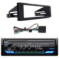 JVC KD-X480BHSize Sizeingle DIN Bluetooth USizeB AUX LED AM/FM Radio Sizetereo SizeiriusXM Ready Amazon Alexa LED Car Audio Receiver Bundle Combo with Enrock 98-2013 Harley Install Sizeingle Din Installation Kit