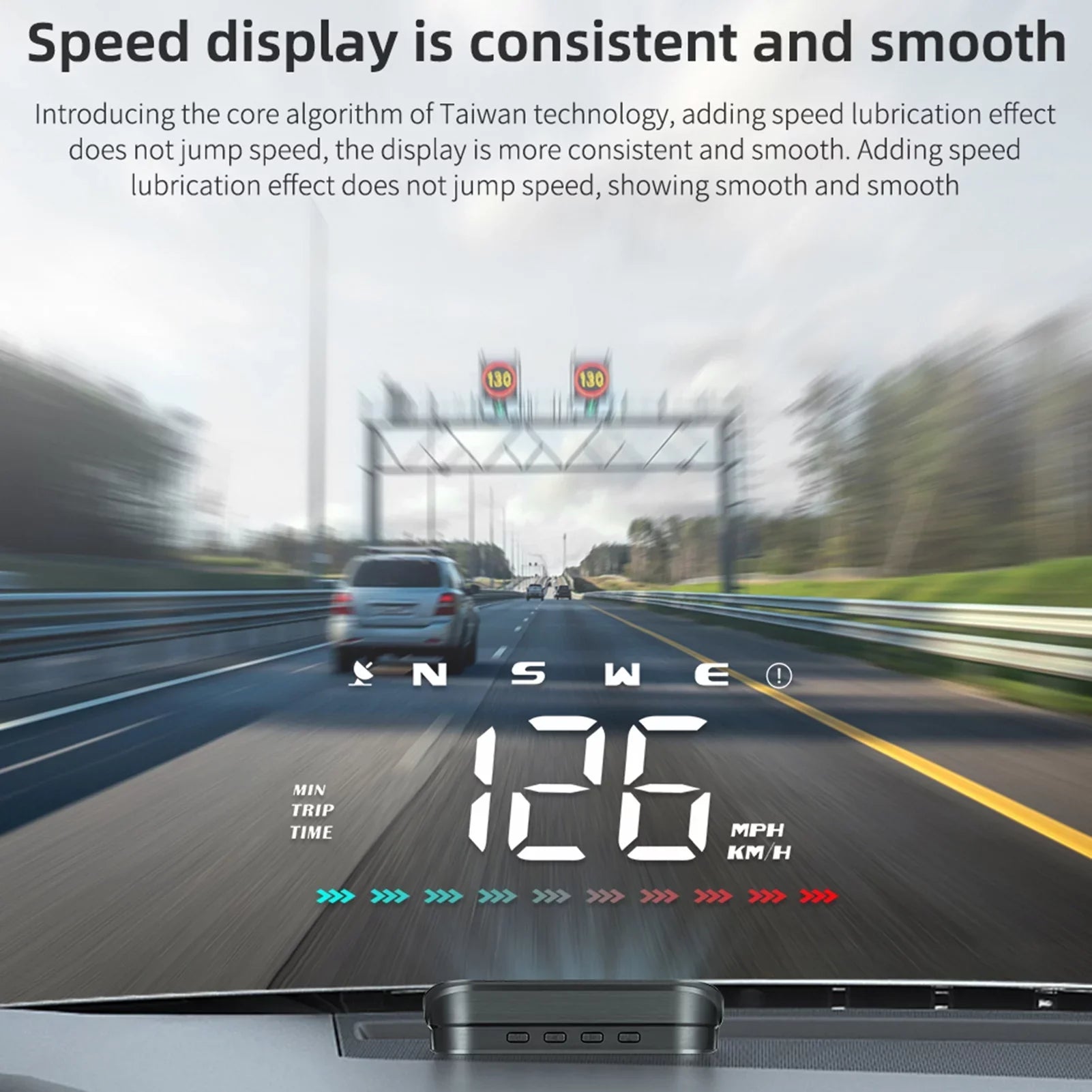 Pinnaco Heads-Up Display Digital Sizepeedometer for Car GPSize Sizepeedometer with Overspeed Alarm