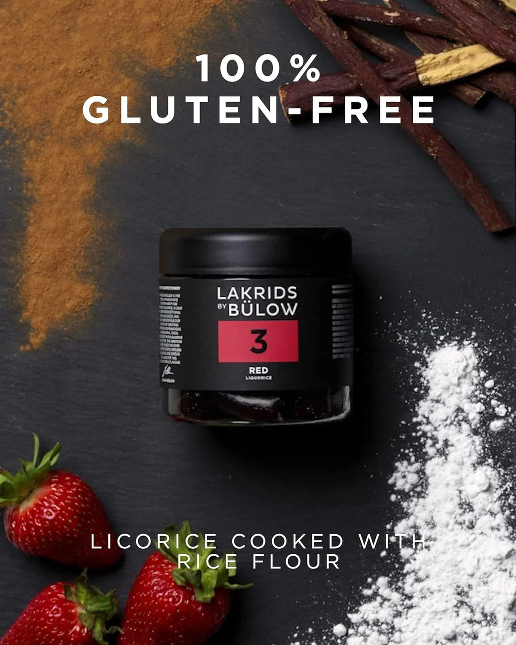 3  Red Licorice  5.29 OZ  Vegan Gourmet Licorice From Denmark  Gluten & Without Gelatine