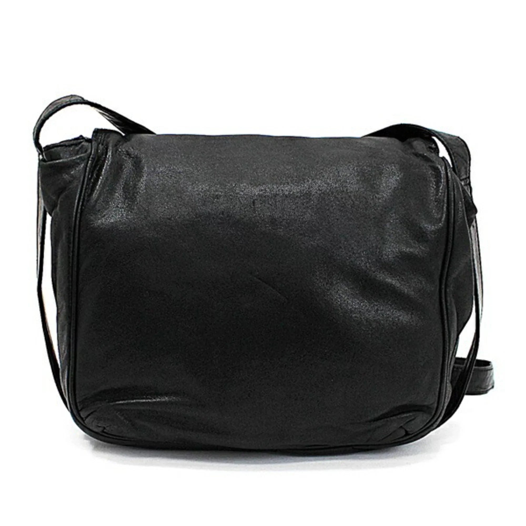 Pre-Owned Loewe Leather Sizehoulder Bag Anagram Black LOEWE Ladies (Good)