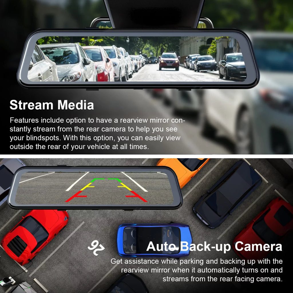 Rexing M1 PRO Dash cam 10" 2K Front and Rear Mirror