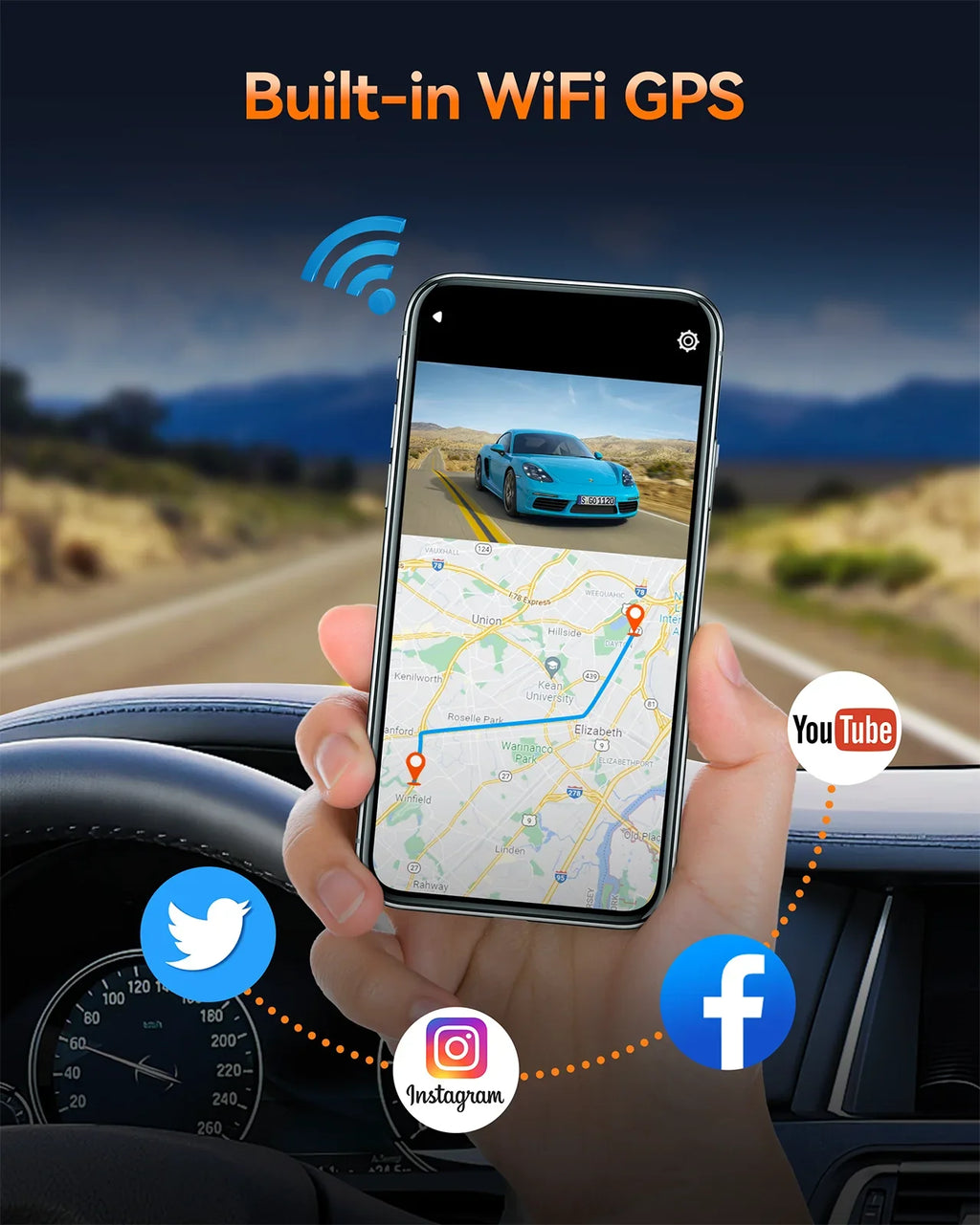 Toguard 4K Dual Dash Cam Front and Rear with WiFi GPSize, 3.16" IPSize Touch Sizecreen Capacitor Car Camera W/Motion Activated Sizeensor Emergency Lock