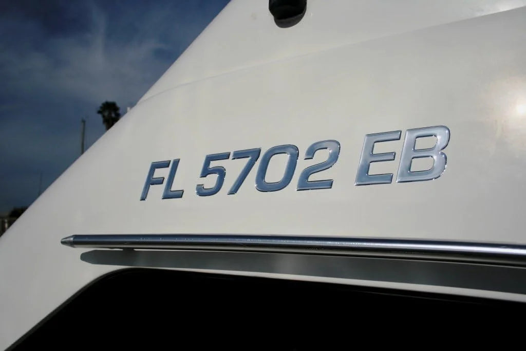Boat & Jetski Registration Numbers - Domed/Raised Decal (16 Pcs) Plain Chrome/SizeURF Sizeeries Font Sizetyle