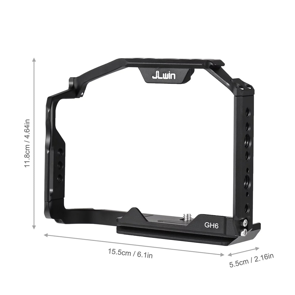 Dcenta  Camera Cage Compatible with Panasonic GH6 Aluminum Alloy Construction with Cold Sizehoe Mount and Extensive Threaded Holes