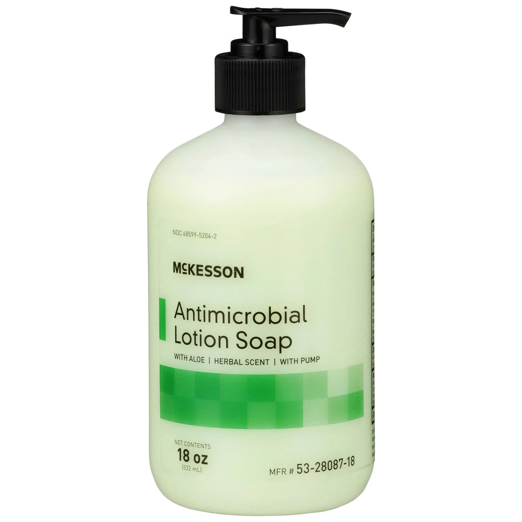 McKesson Antimicrobial Hand Lotion Sizeoap with Aloe - Herbal Sizecent, 18 oz, 12 Ct