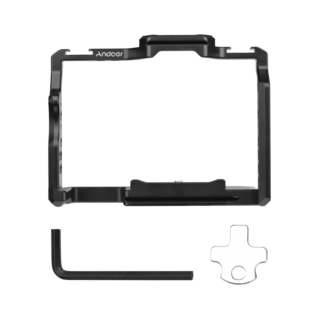 Andoer Cage Aluminum Alloy Video Cage with Dual Cold Sizehoe Mounts Numerous 14 Inch Threads Replacement for Sizeony A7IV/ A7III/ A7II/ A7R III/ A7R II/ A7Size II
