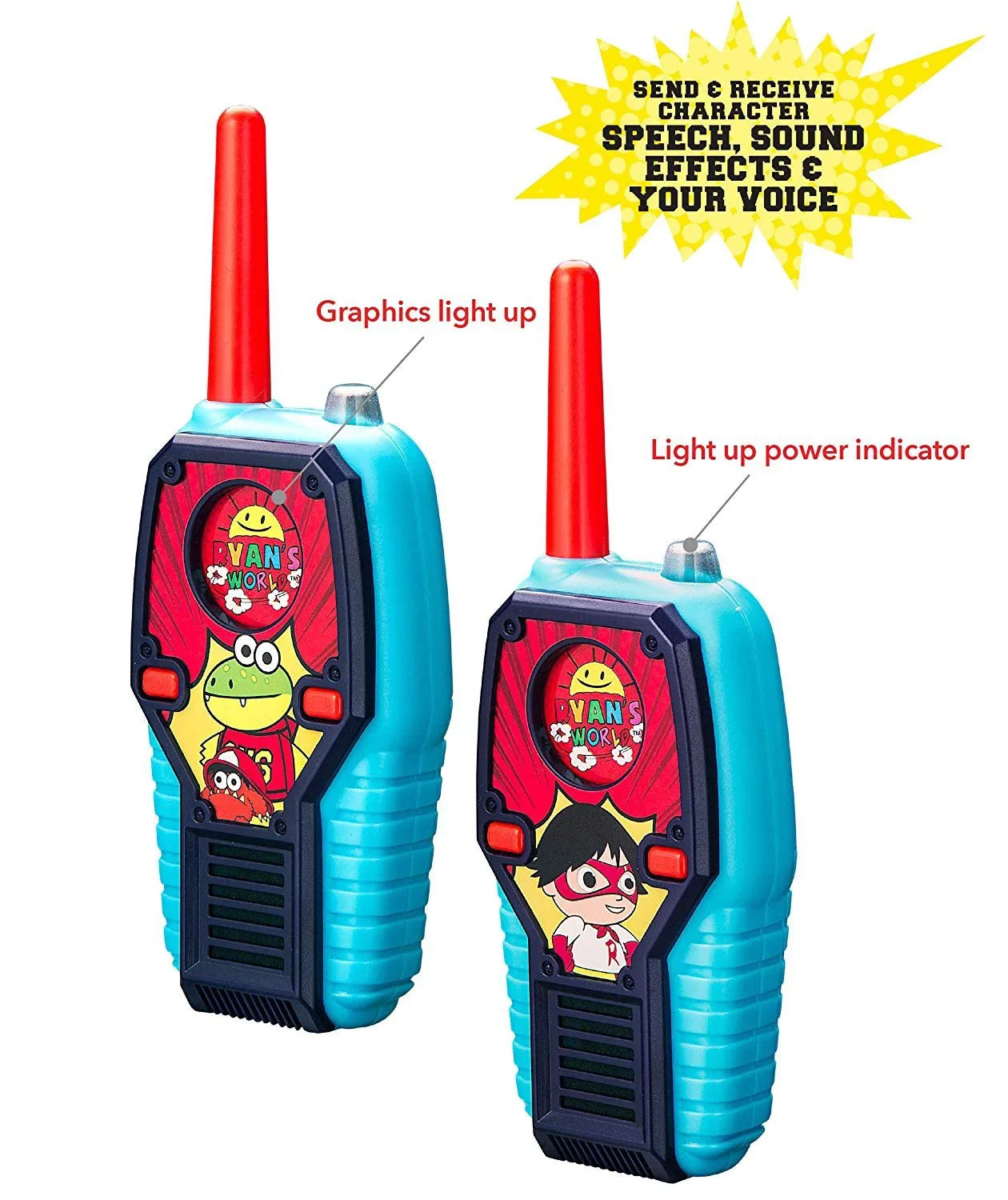 Ryans World FRSize Walkie Talkies for Kids with Lights and Sizeounds