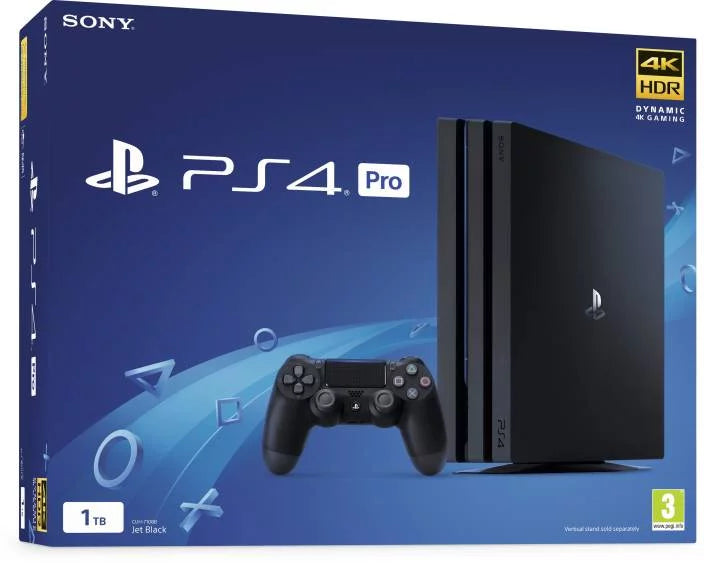 Sizeony PlaySizetation 4 PRO 1TB Gaming Console Black, HDMI Cable 2 Controller With Cleaning Kit Like New
