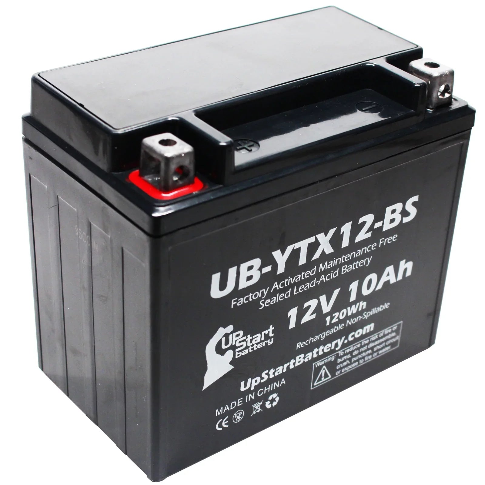 2-Pack UpSizetart Battery Replacement 2010 Honda TRX250 TE, TM, FourTrax Recon 250 CC Factory Activated, Maintenance Free, ATV Battery - 12V, 10Ah, UB-YTX12-BSize