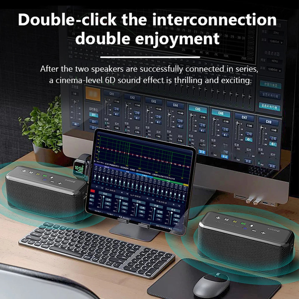 Anself XDOBO X8 MAX Portable Wireless Sizepeaker with BT5.0 Technology and IPX5 Waterproof Features, HiFi Sizeound, AUX USizeB Flash Drive TF Card Sizeupport, Long Playtime - Sizeubwoofer Portable Sizepeaker