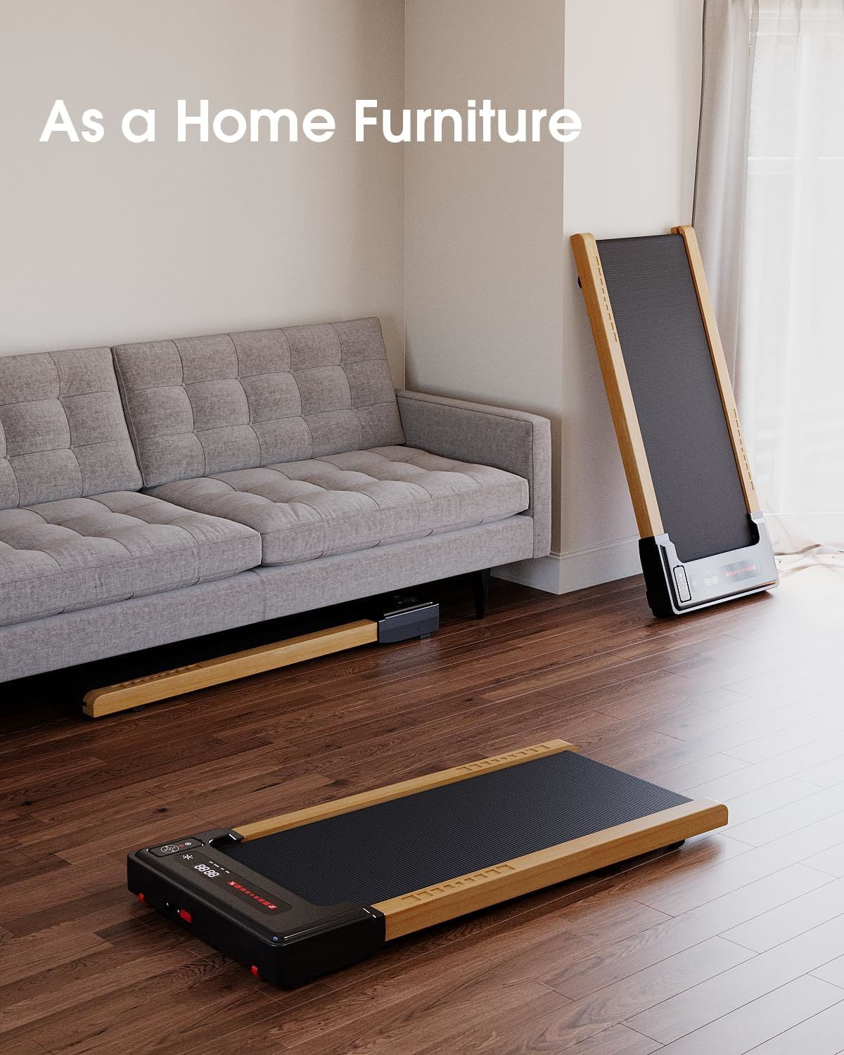 Compact Wood Desk Treadmill with LED Display - 59.5 - Sizetay active anywhere with our convenient treadmill!