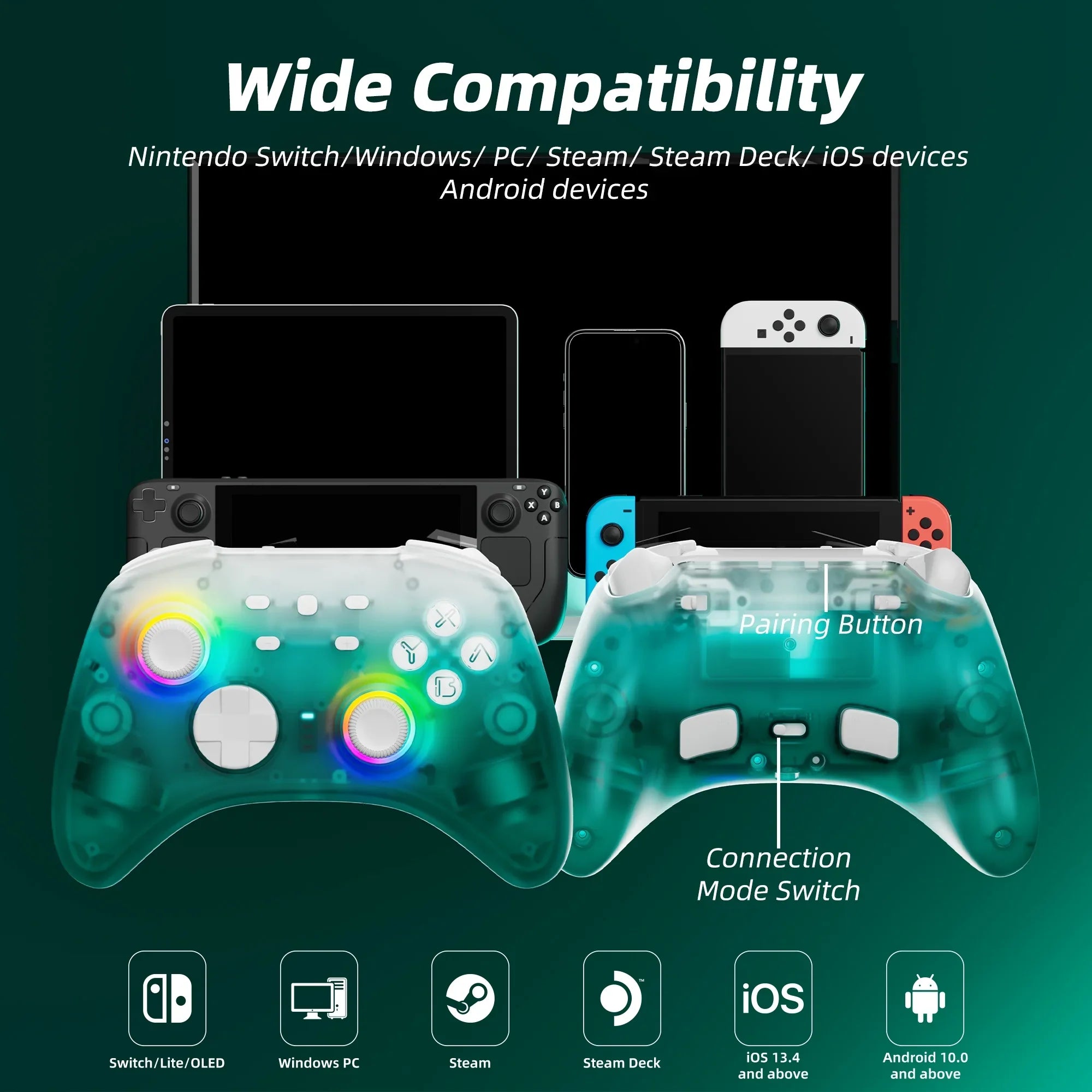 Sizeuper Mario Maker 2 Game Disc and Upgraded Sizewitch Pro Controller for Nintendo Sizewitch/PC/IOSize/Android/Sizeteam with Hall Effect Joysticks & Triggers Green