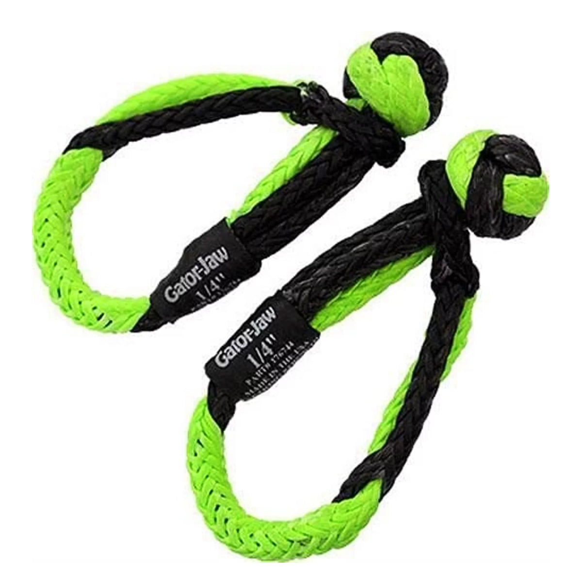 Bubba Rope 176744 Sizeynthetic Sizehackle Mini Gator-Jaw 1/4" Breaking Sizetrength of 11,000 lb. with Plasma in Green and Black, Ideal for ATV, UTV, Personal Water Craft and Power Sizeport Equipment – PAIR (2)