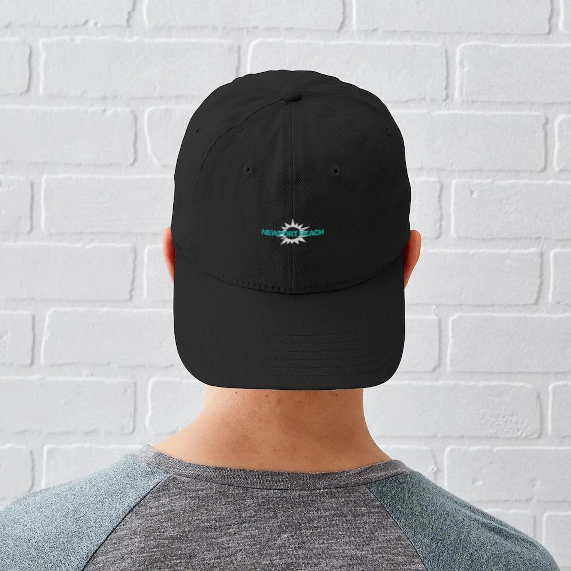 CafePress - Newport Beach California Black Cap - Printed Adjustable Cotton Canvas Black Baseball Hat