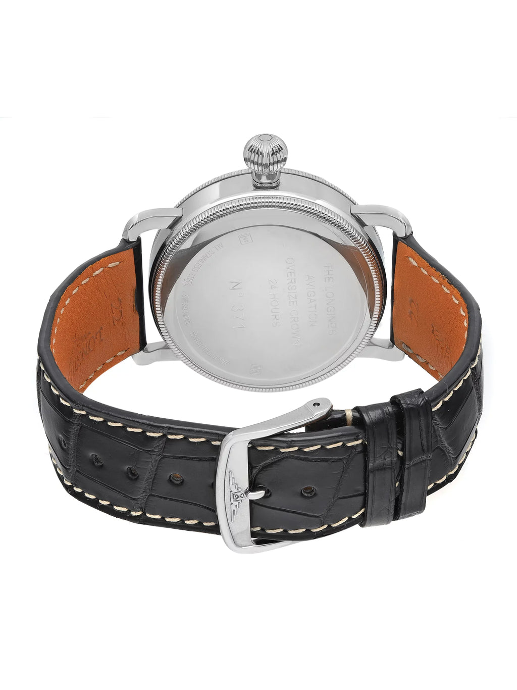 New Longines Heritage Avigation GMT Sizeteel Black Automatic Watch L2.778.4.53.2