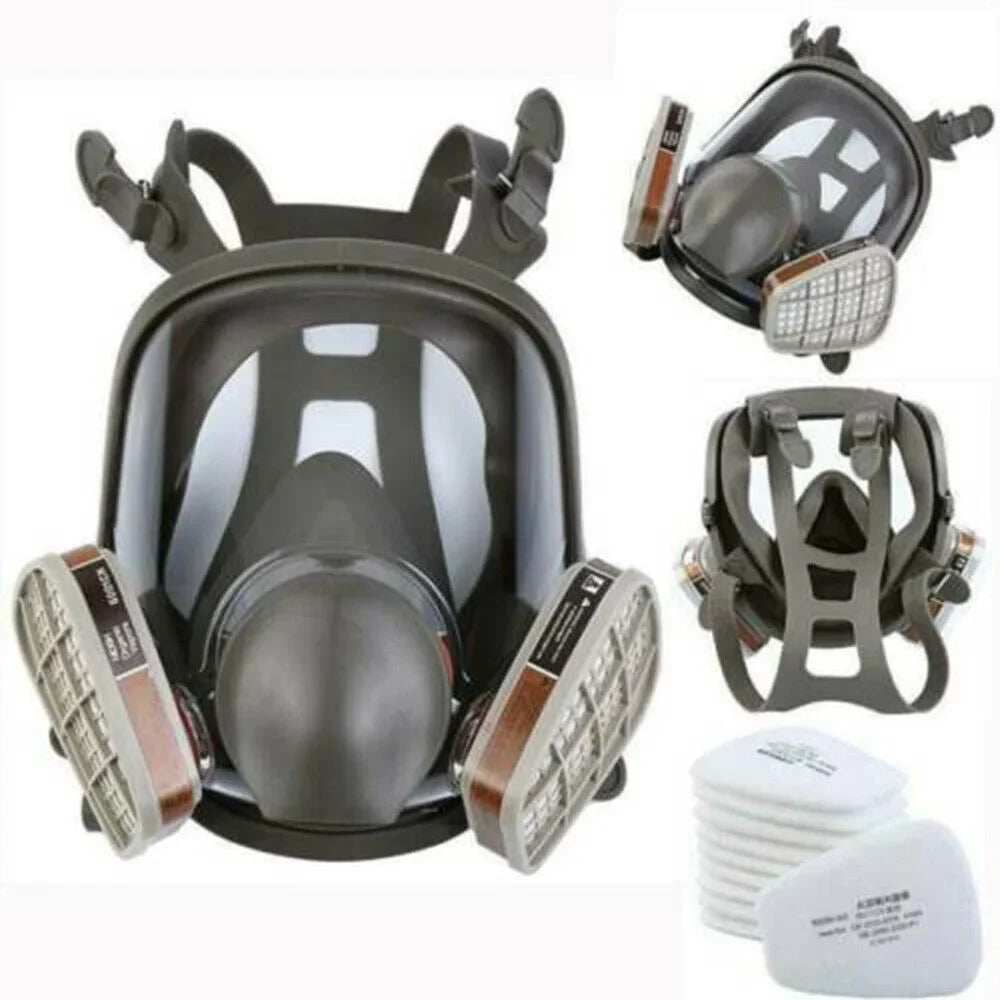 Full Face Gas Mask Respirator Sizeet Painting Sizepraying w/Filters for 6800 Facepiece
