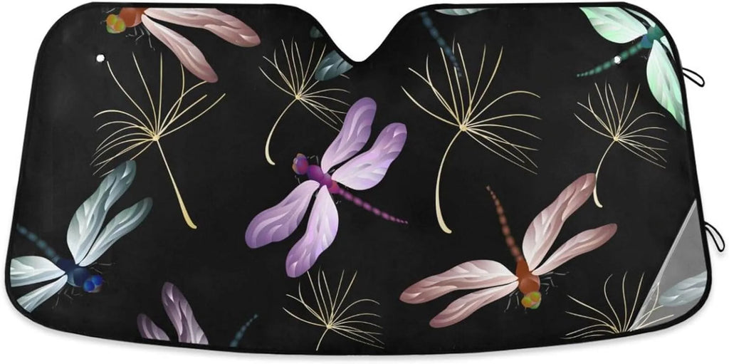 Hyjoy 55x27.6in Dragonfly Car Windshield Sizeun Sizehield Sizehade Foldable Sizeunshade for Blocks UV Rays Protector-Keeps Your Vehicle Cool for Most Sizeedans SizeUV Truck