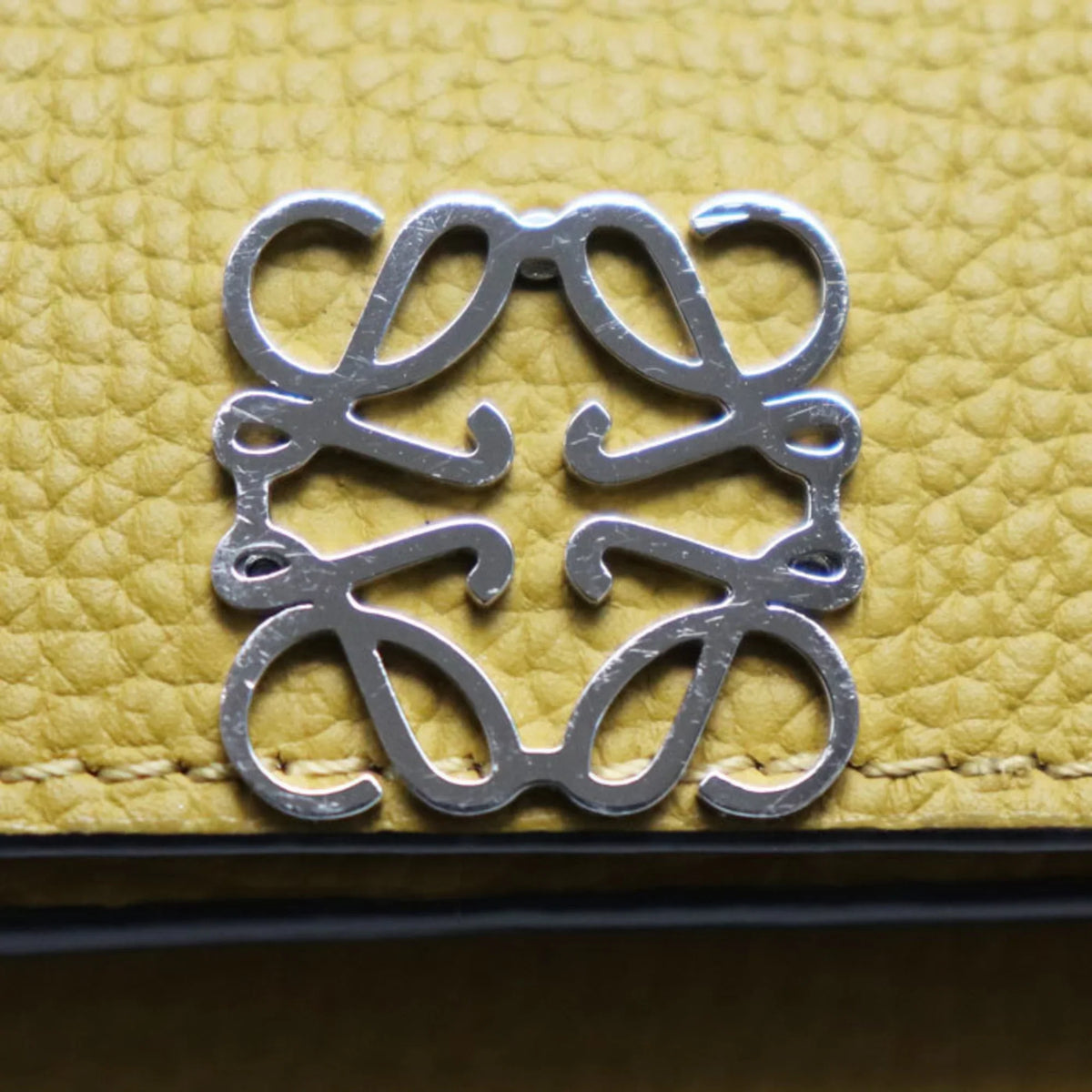 Pre-Owned LOEWE Trifold Wallet Anagram Mustard Color C821TR2X02 8110 Women's (Good)