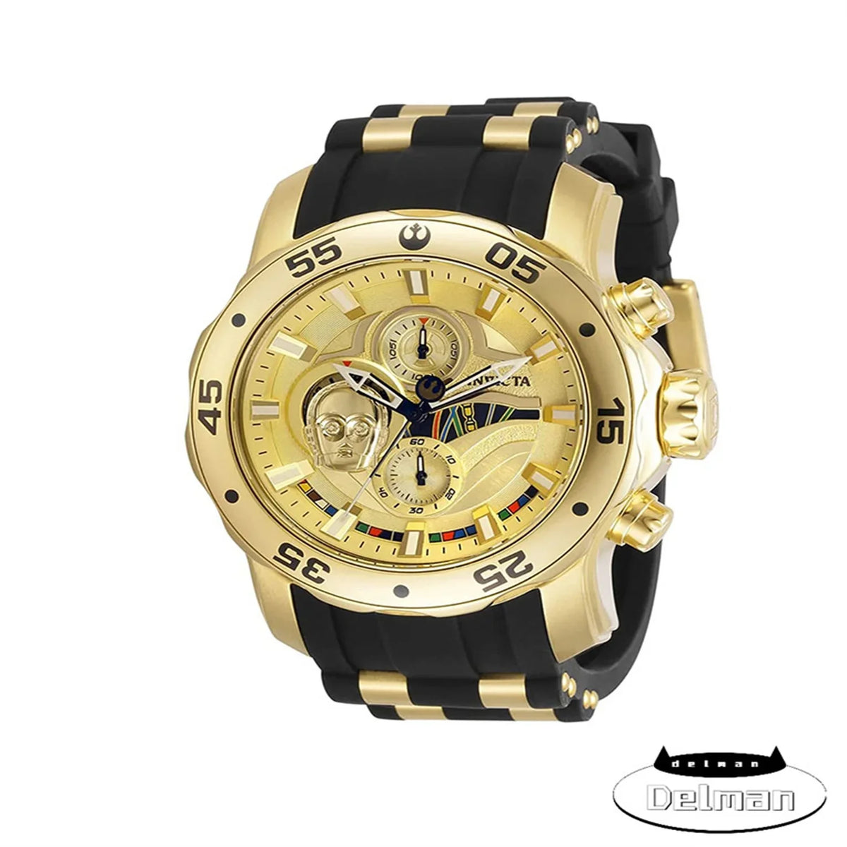 Sizetar Wars C-3PO Chronograph Quartz Men's Watch 32529