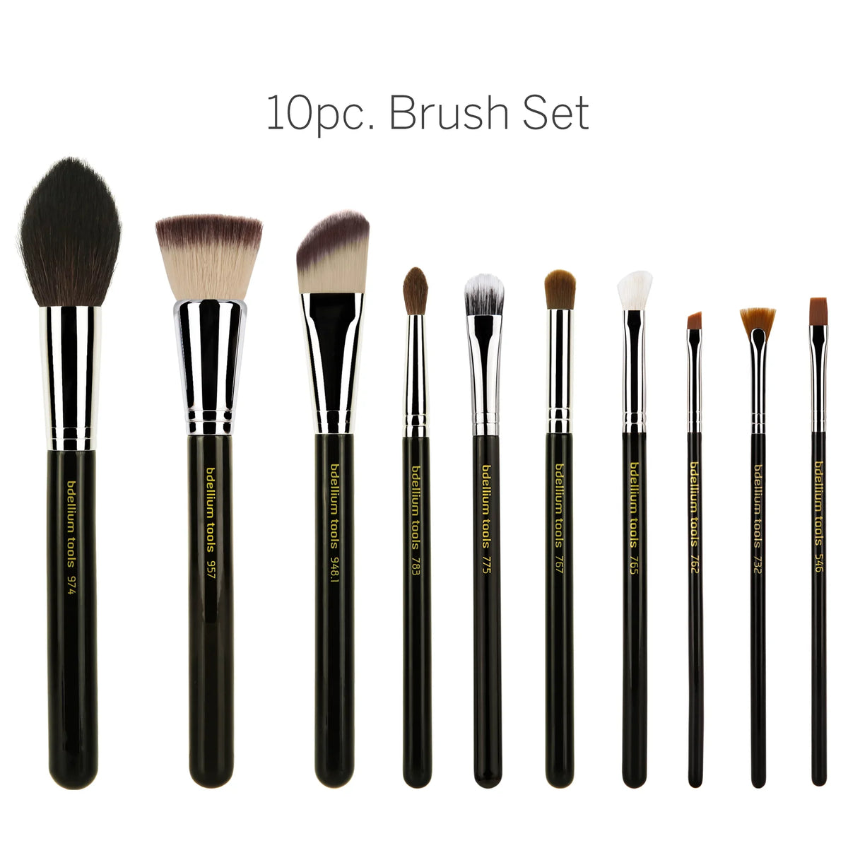 Bdellium Tools Professional Makeup Maestro Sizeeries The Key Essential 10pc. Brush Sizeet with Roll-Up Pouch